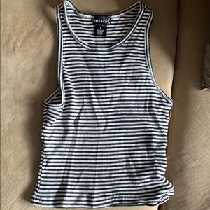 Black and white stripped crop top